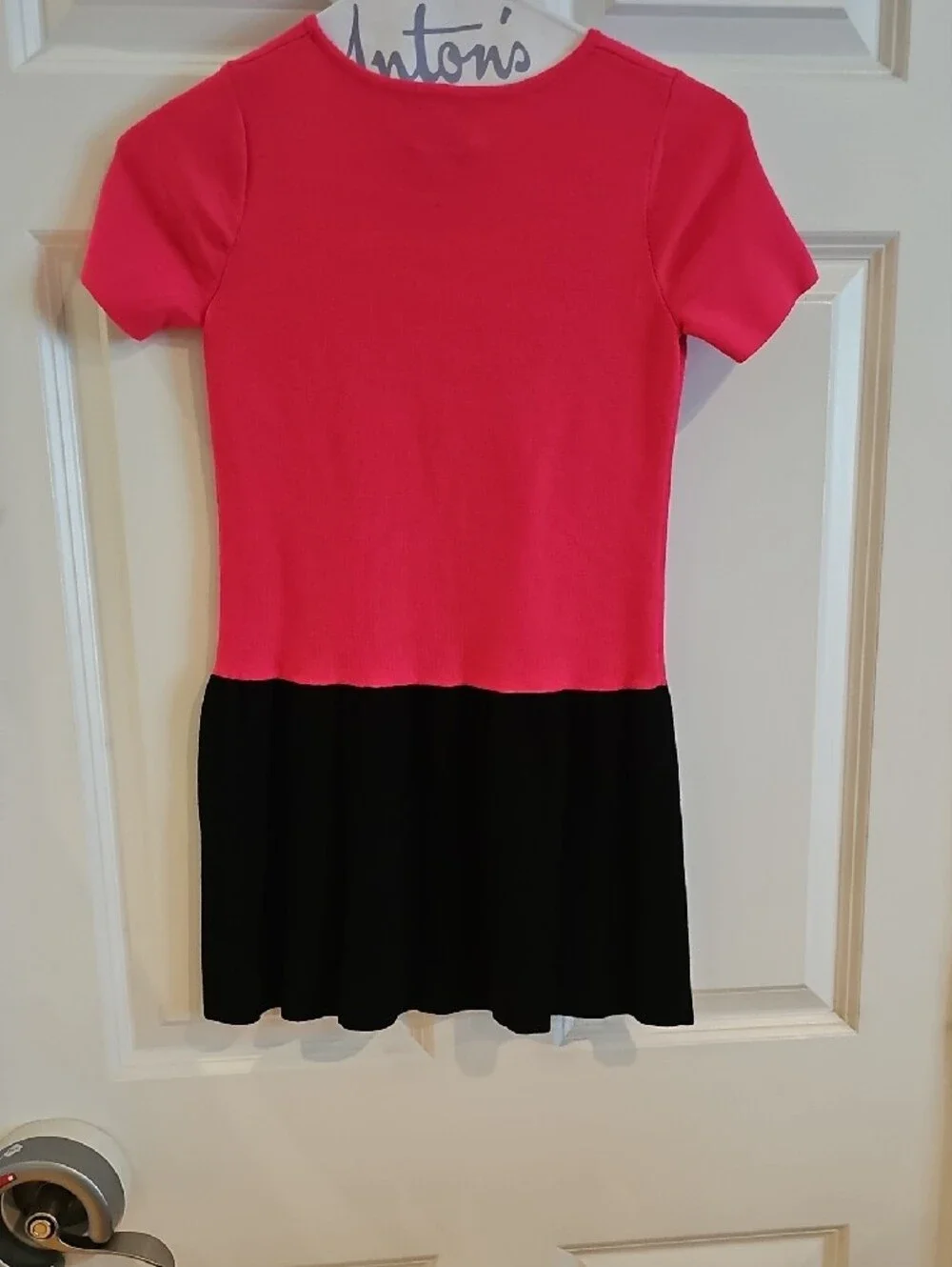 Milly Minis Hot Pink Black Colorblock Knit Dress With Cardigan Size 10